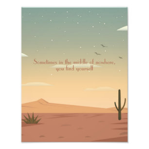 Foto Paisagem de Terracotta no Deserto com Citação Mode