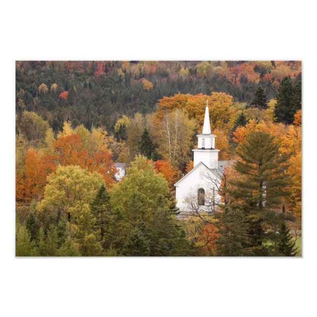 Foto Paisagem do outono com igreja, Vermont, EUA (Frente)