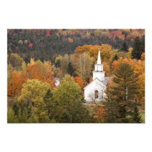 Foto Paisagem do outono com igreja, Vermont, EUA