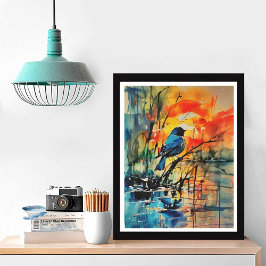 Foto Paisagem e Pássaro Coloridos