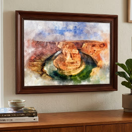 Foto Paisagem em Aquarela de Horseshoe Bend no Grand Ca