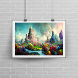 Foto Paisagem Natureza da Fantasia Alienígena Encantada<br><div class="desc">Bonita e colorida fantasia,  alienígena paisagística da natureza IA pintor arte moderna.</div>