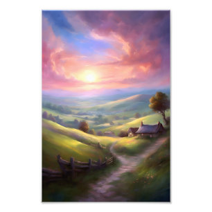 Foto Paisagem Pacífica do Serene Countryside Sunrise