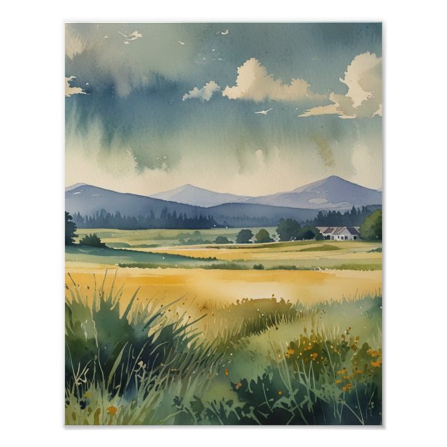 Foto Paisagem Sonhadora com Aquarela Suave (Frente)