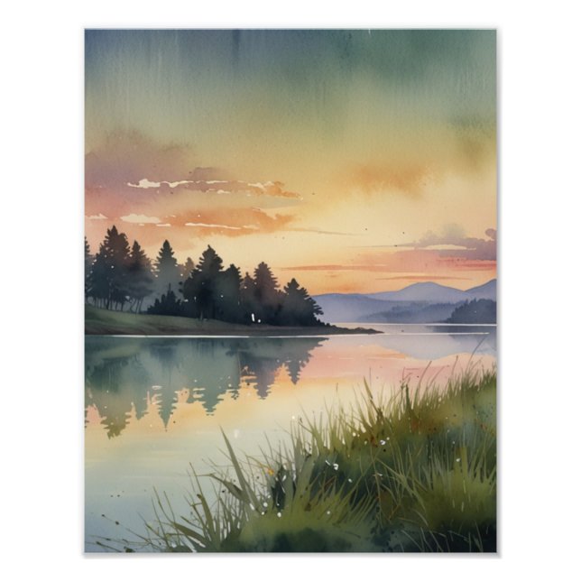 Foto Paisagem Sonhadora de Aquarela Suave (Frente)