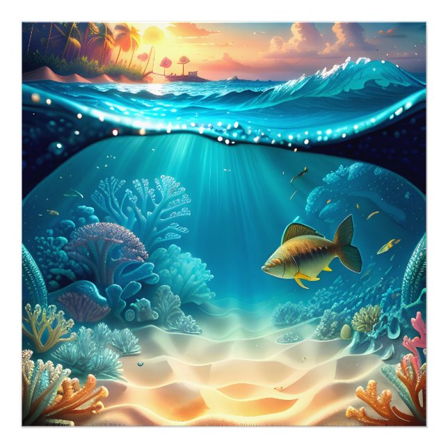 Foto Paisagem Submarina Tropical (Frente)
