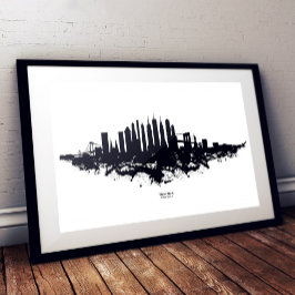 Foto Paisagem Urbana de Nova York em Aquarela Preto e B
