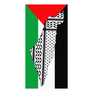Foto Palestina - Bandeira e Mapa com Padrão Keffiyeh