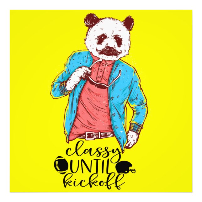 Foto Panda Bear Sofisticado Até o Começo do Jogo Futebo (Frente)