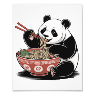 Foto Panda comendo marinheiros japonês estilo ukiyo-e r