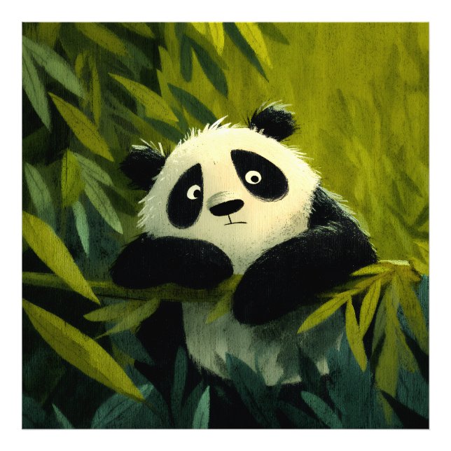 Foto Panda Curioso Espia o Bambu (Frente)