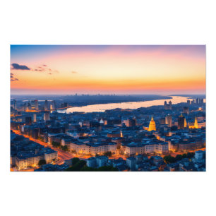 Foto Panorama da cidade no crepúsculo