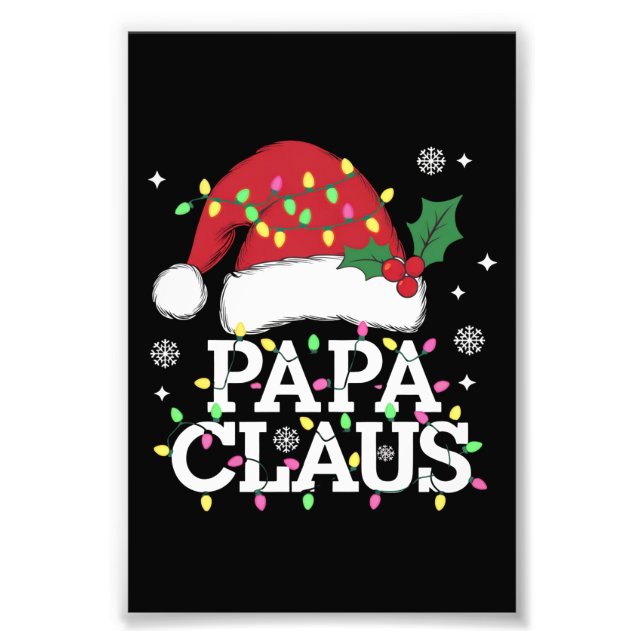 Foto Papa Claus Natal Luzes Pajama Correspondência Fami (Frente)