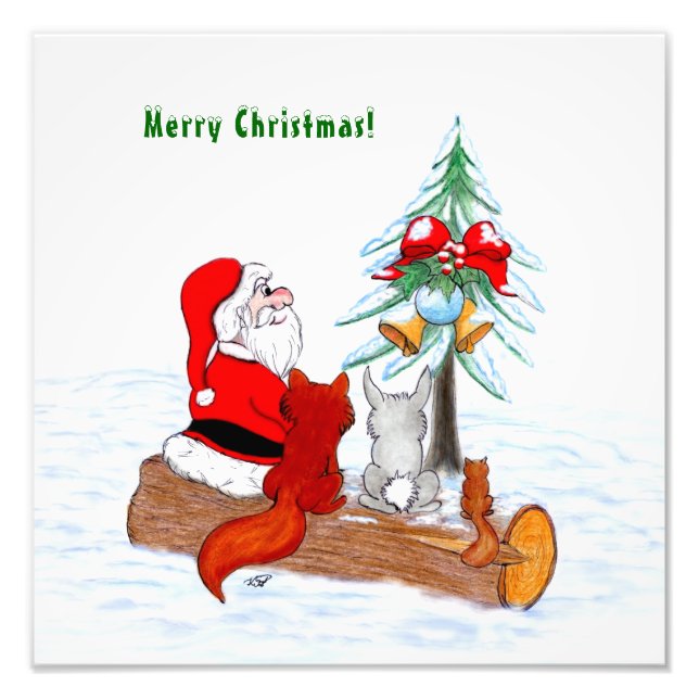 Foto Papai Noel com Raposa e Esquilo do Coelho (Frente)