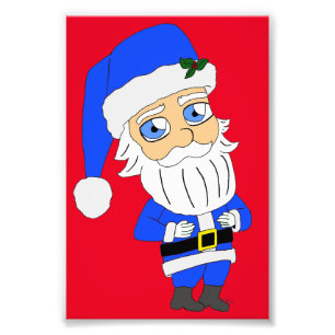 Foto Papai Noel de Terno Azul Chibi