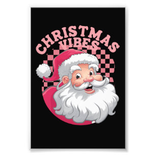 Foto Papai Noel Rosa Vintage Retrô Natal