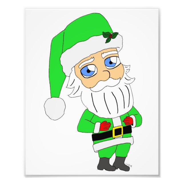 Foto Papai Noel traje verde chibi (Frente)