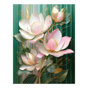 Foto Papel de Parede Florido Arte de Magnólia Japonesa