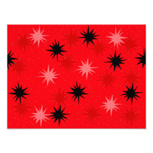 Foto Papel Fotográfico de Starbursts Vermelhos Atômic