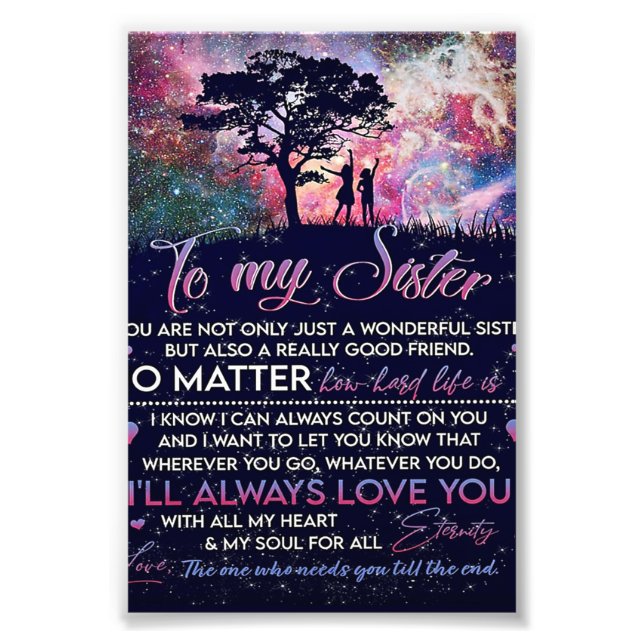 Foto Para Minha Irmã Dama, Presente De Aniversário Irmã (Frente)