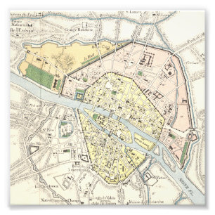 Foto Paris, França: Mapa Histórico, Vintage