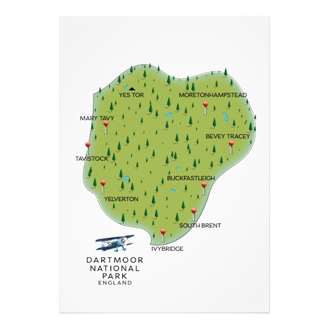 Foto Parque nacional de Dartmoor Inglaterra Mapa (Frente)