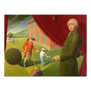 Foto Parson Weems Fable by Grant Wood