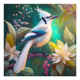 Foto Pássaro Branca de Teal Wing Jay Fantasy