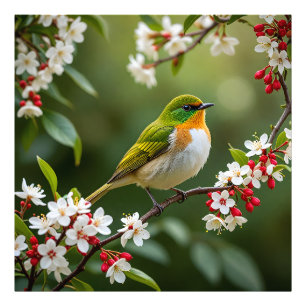 Foto Pássaro Encantador de Blossomas