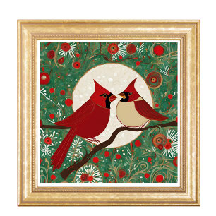 Foto Pássaros Vermelhos Cardinais do Natal Whimsical