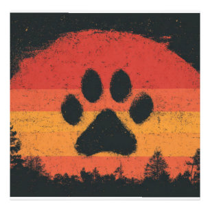 Foto Pata de Cachorro Pôr do Sol Retro Silhueta Vintage