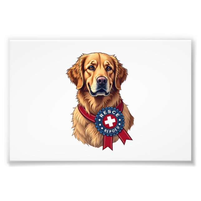 Foto Patriotic Golden Retriever Rescue Vintage Tee 4 (Frente)