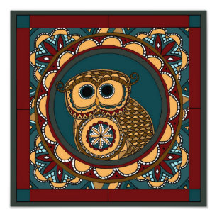 Foto Patriotic Owl Mandala