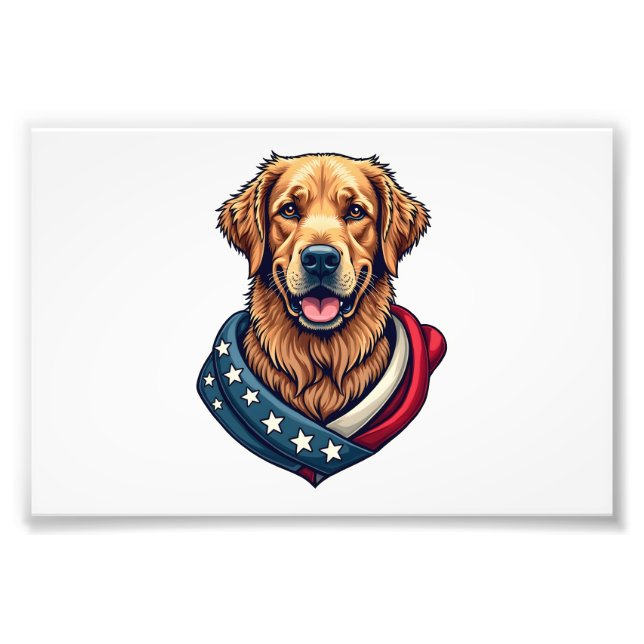 Foto Patriotic Retriever Pride Vintage Dog Shirt 4 (Frente)