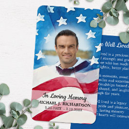 Foto Patriótica American Flag Funeral Prayer Card