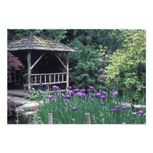 Foto Pavilhão de madeira no Sunken Garden em