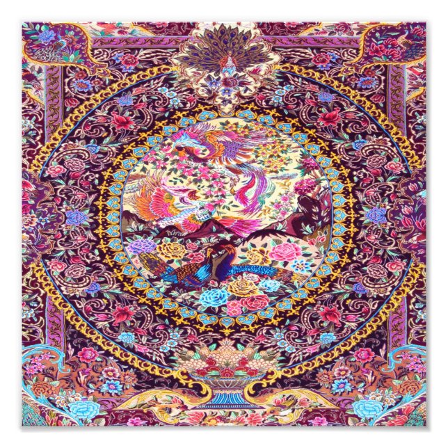 Foto Peacock Flor Persa Azul Dourado Roxo (Frente)