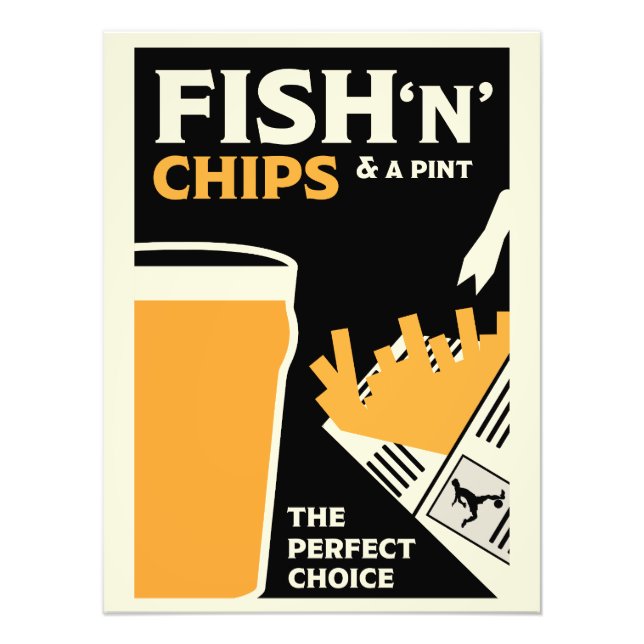 Foto Peixes Clássicos E Chips Vintage (Frente)