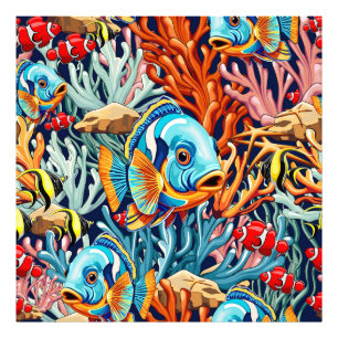 Foto Peixes Tropicais Vibrações Coloridas de Verão