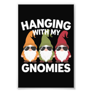 Foto Pendurado Com Meus Gnomos Engraçado Jardim Gnomo