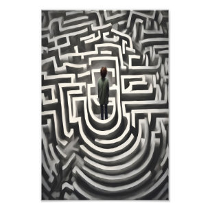 Foto Perdido na Arte Abstrata Preto e Branco do Labirin