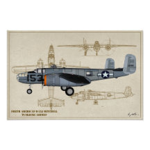 Perfil Art B-25 Mitchell Tuskegee Airmen