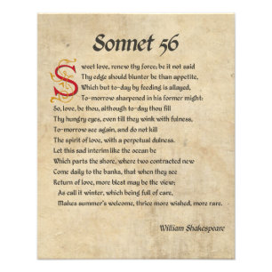 Foto Pergaminho Shakespeare Sonnet 56