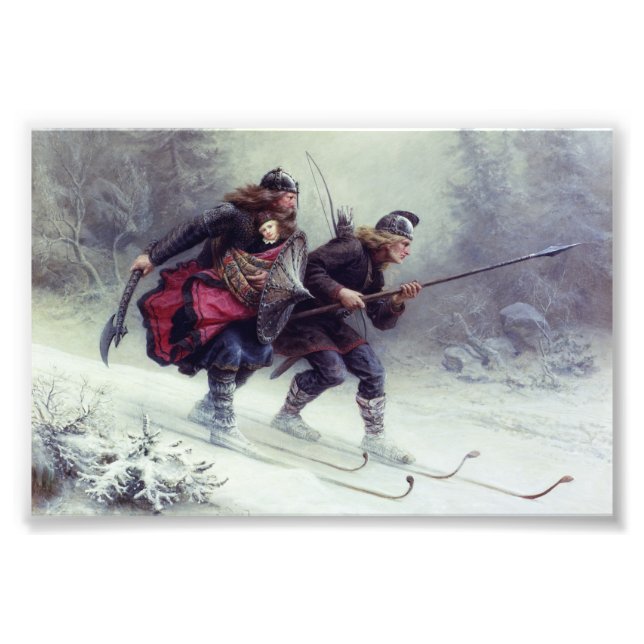 Foto Pernas de Pássaros do Esqui Atravessando a Montanh (Frente)