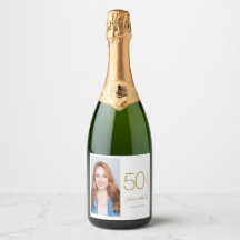 Foto Personalizada 50º Aniversário Dourado Branco 