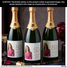 Foto Personalizada 50º Aniversário Dourado Branco 