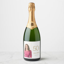 Foto Personalizada 50º Aniversário Dourado Branco