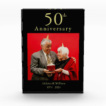 Foto personalizada aniversário 50º negro e ouro