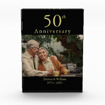 Foto personalizada aniversário 50º negro e ouro