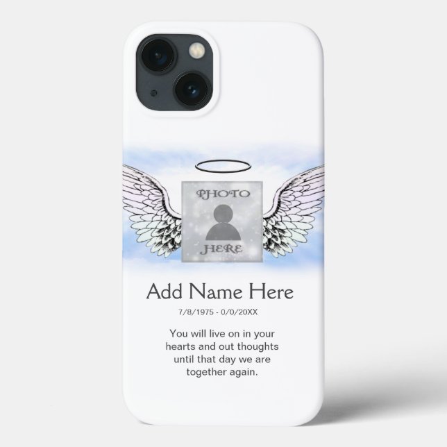 Foto personalizada Anjo e Heart Memorial Case-M (Verso)